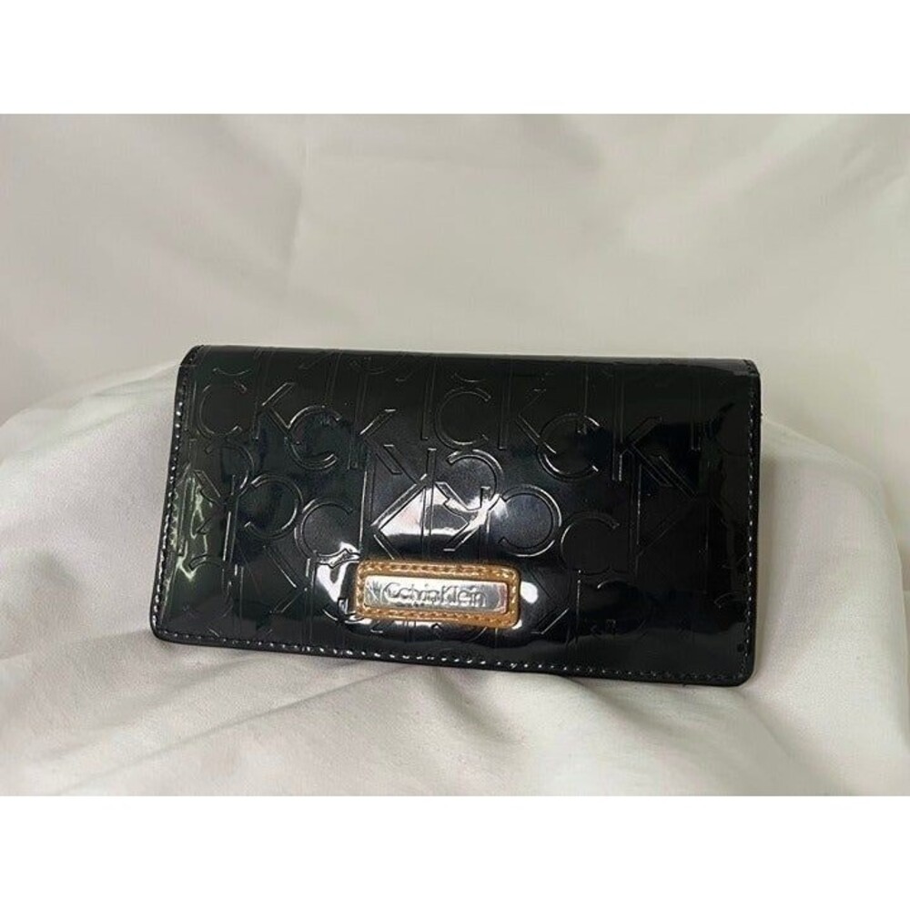 Calvin Klein Embossed Patent Leather Long Wallet